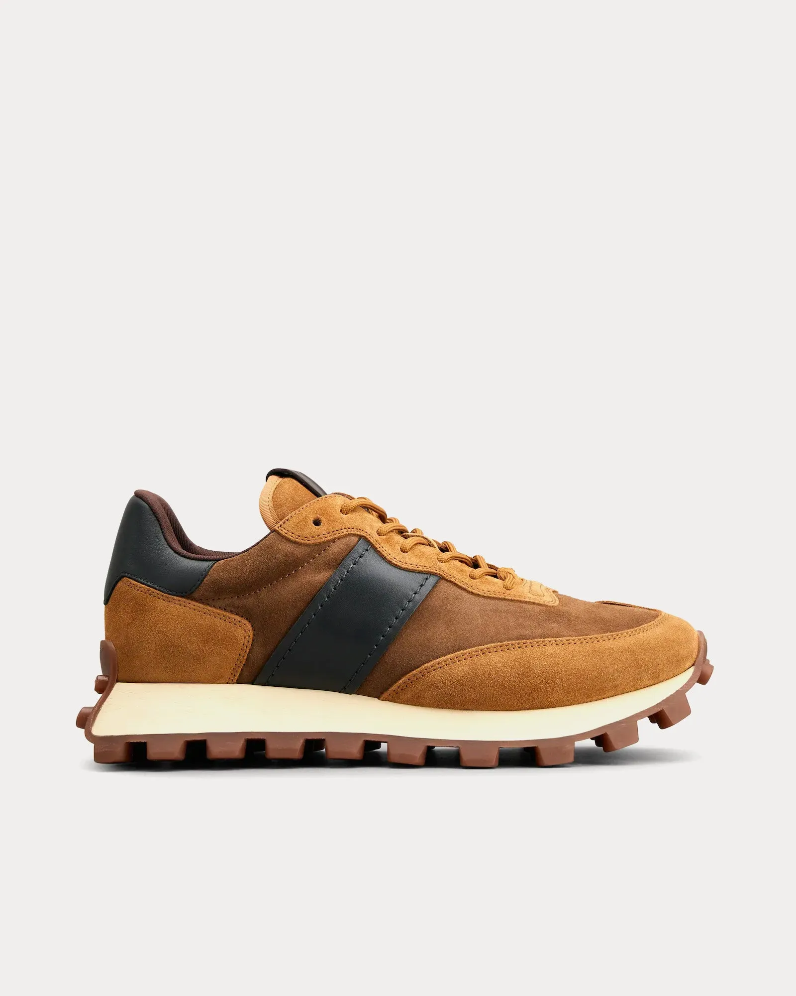 1T Suede & Fabric Brown / Blue Low Top Sneakers