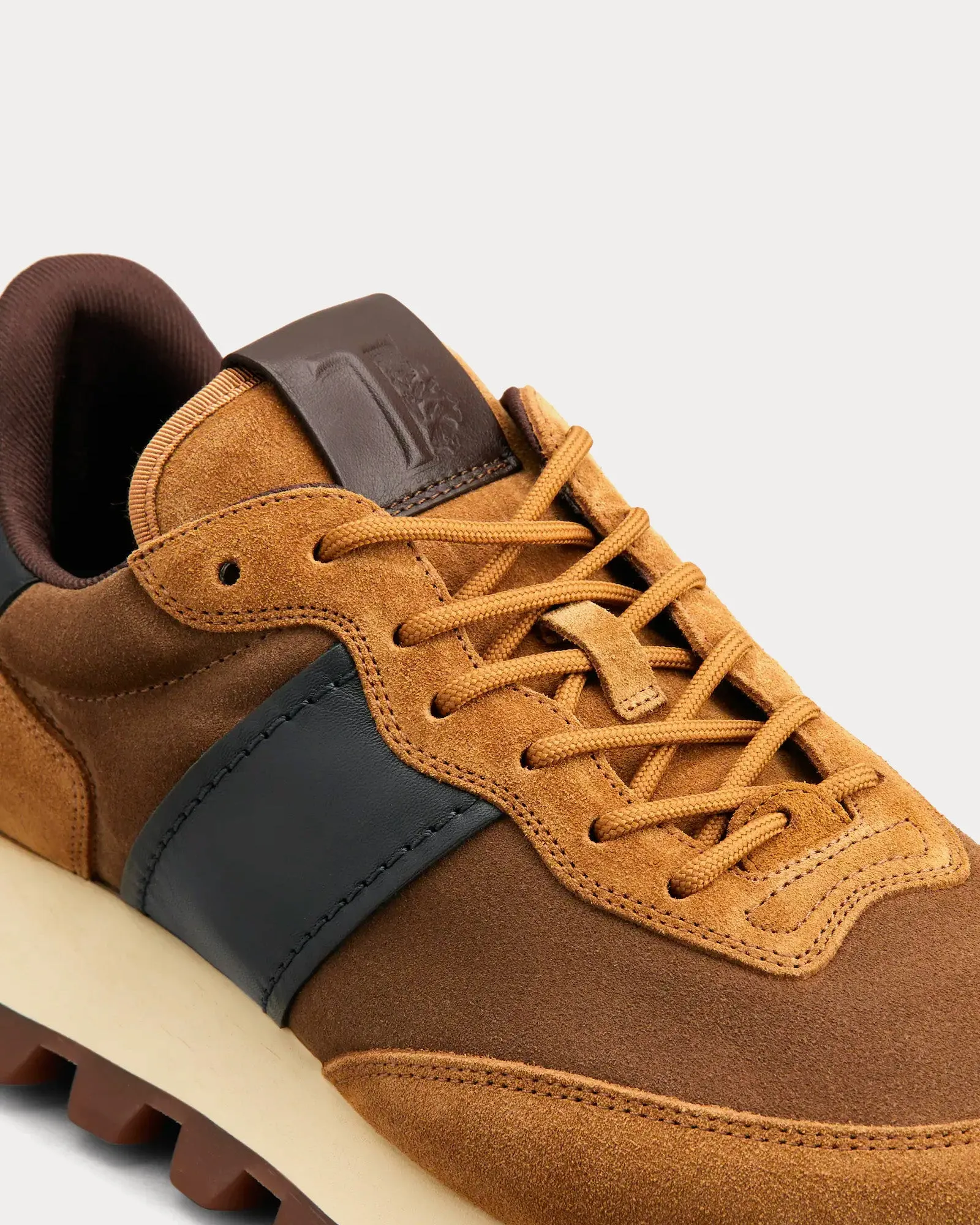 1T Suede & Fabric Brown / Blue Low Top Sneakers