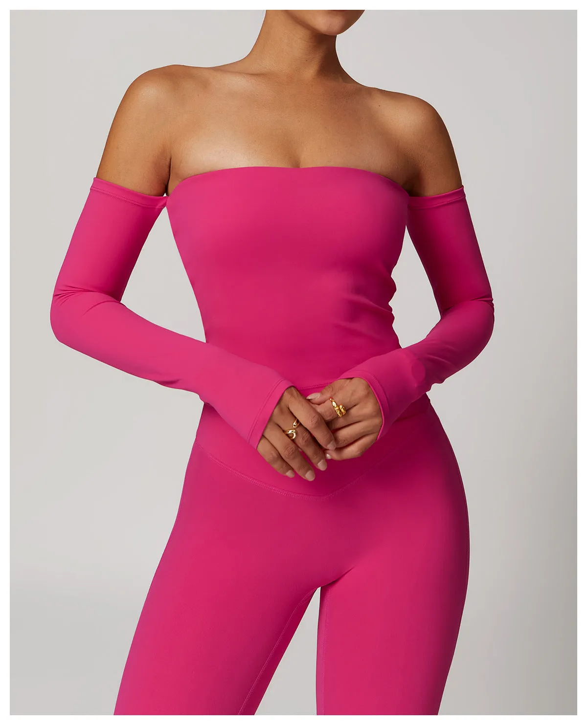 One-Shoulder Long Sleeve Workout Coverup