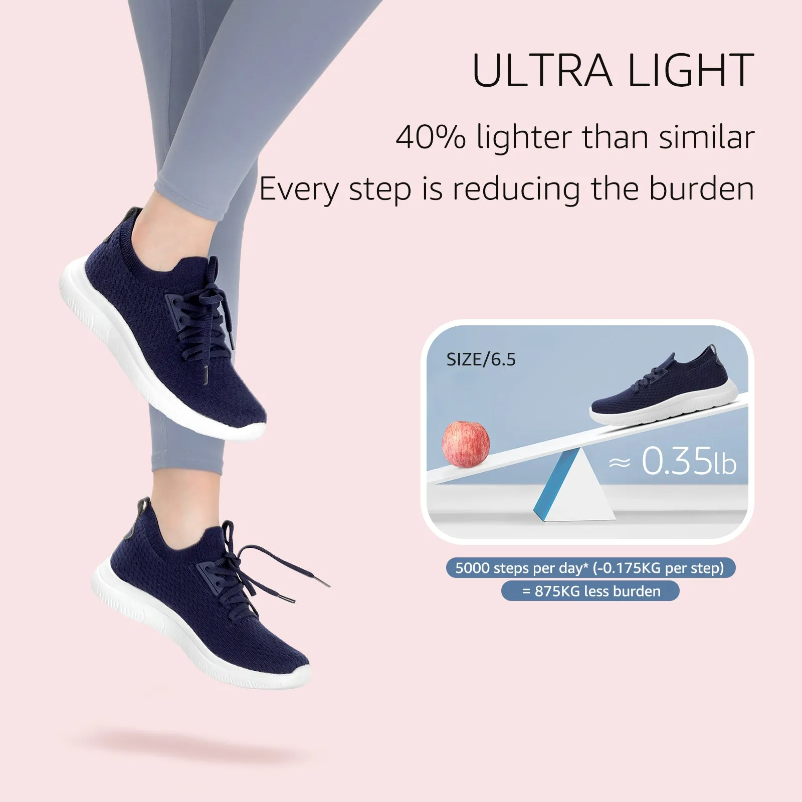 STQ Tennis Shoes Womens Slip on Walking Sneakers for Gym Workout